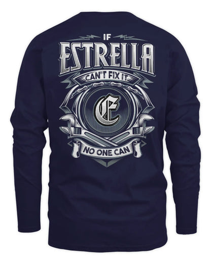 ESTRELLA AP81-K4-626 - Personalized Ahmed Quote Apparel “If Ahmed Can't Fix It, No One Can” - Men's Long Sleeved T-Shirt - Navy
