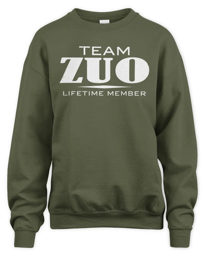 ZUO BL62-K4-128 - Personalized “Team NAME Lifetime Member” - Unisex Sweatshirt - Military Green