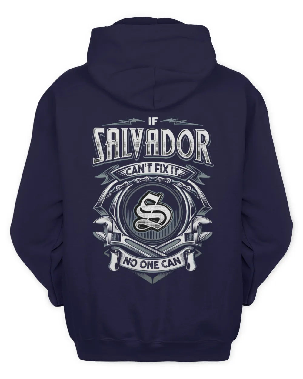 SALVADOR AP81-K4-626 - Personalized Ahmed Quote Apparel “If Ahmed Can't Fix It, No One Can” - Unisex Hoodie - Navy