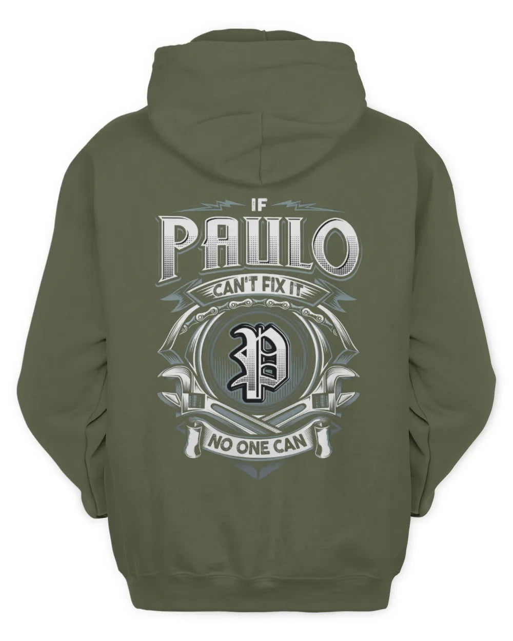 PAULO AP81-K4-626 - Personalized Ahmed Quote Apparel “If Ahmed Can't Fix It, No One Can” - Unisex Hoodie - Military Green