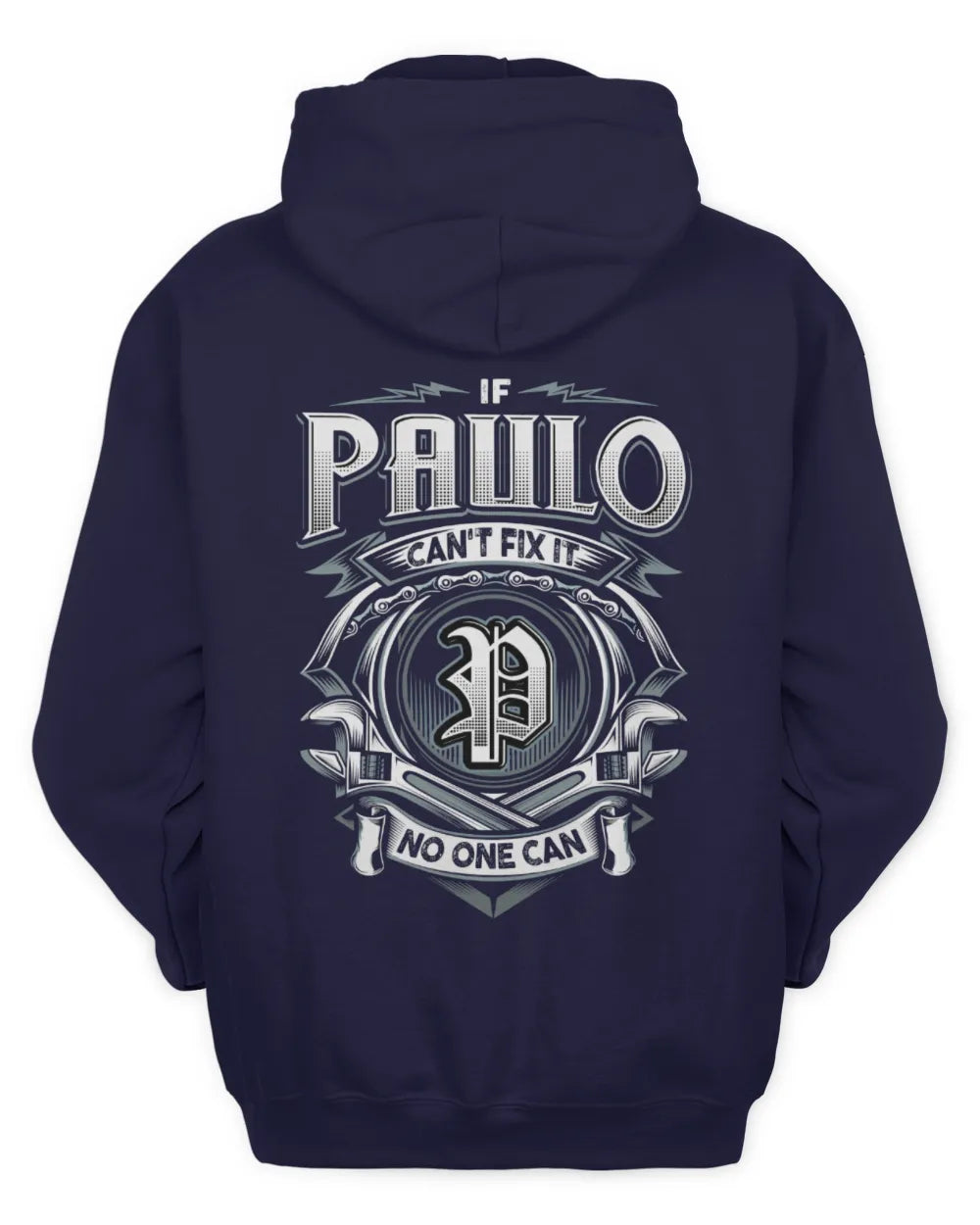 PAULO AP81-K4-626 - Personalized Ahmed Quote Apparel “If Ahmed Can't Fix It, No One Can” - Unisex Hoodie - Navy