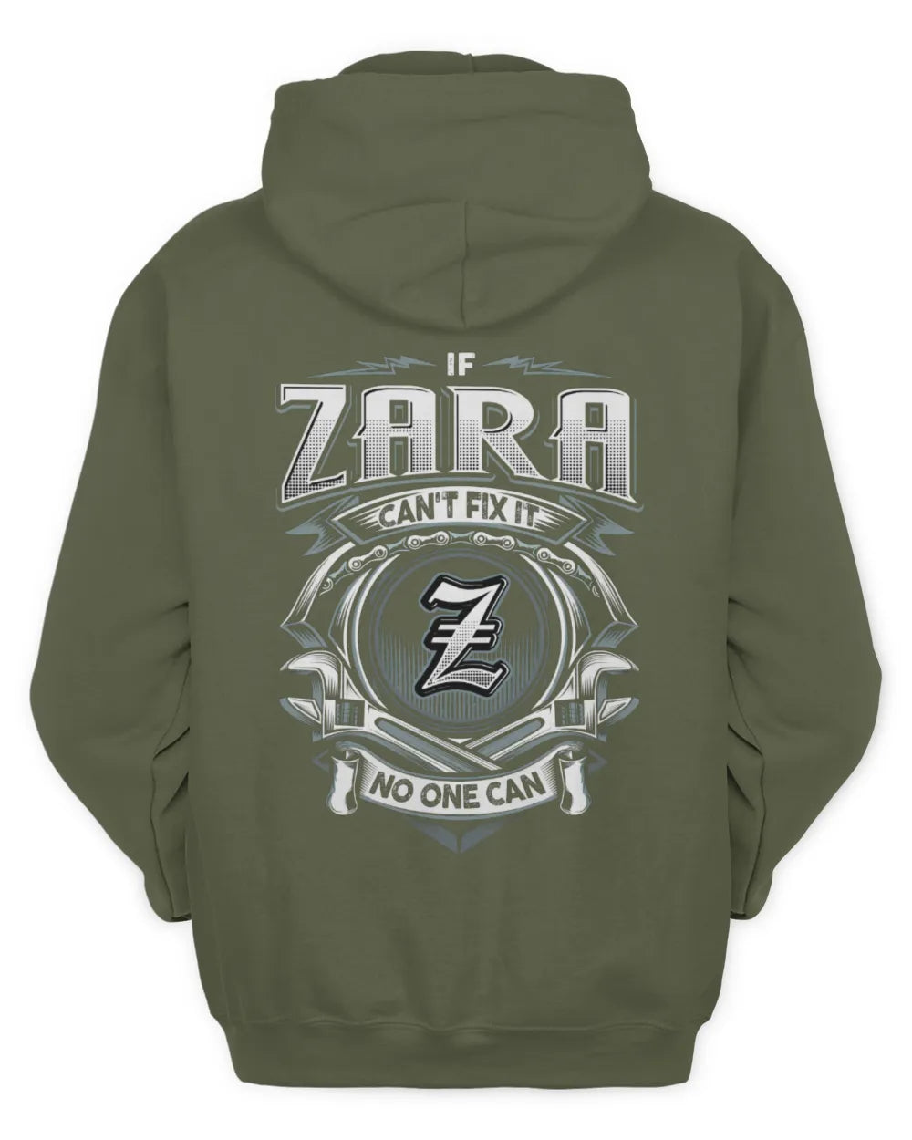 ZARA AP81-K4-626 - Personalized Ahmed Quote Apparel “If Ahmed Can't Fix It, No One Can” - Unisex Hoodie - Military Green
