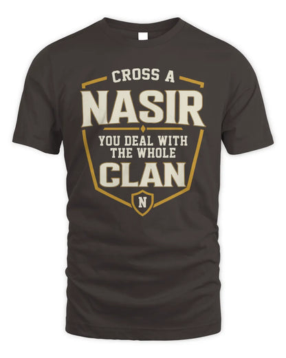 NASIR NT1-K008 Cross A/An NAME, You Deal With the Whole Clan | Personalized Vintage T-Shirt - Unisex Standard T-Shirt - Dark Chocolate