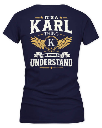 KARL KT06-M008 It’s a [NAME] Thing – You Wouldn’t Understand | Personalized Vintage T-Shirt - Women's V-Neck T-Shirt - Navy