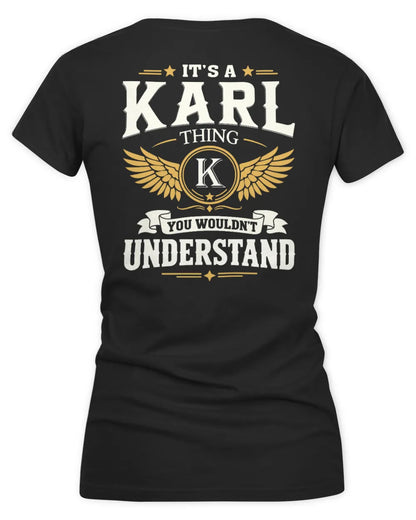 KARL KT06-M008 It’s a [NAME] Thing – You Wouldn’t Understand | Personalized Vintage T-Shirt - Women's V-Neck T-Shirt - Black