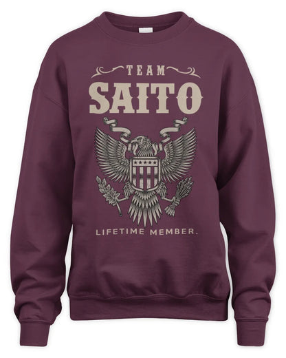 SAITO TP06-K82 – Personalized Classic Style Apparel “Team NAME Lifetime Member” - Unisex Sweatshirt - Maroon