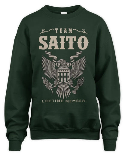 SAITO TP06-K82 – Personalized Classic Style Apparel “Team NAME Lifetime Member” - Unisex Sweatshirt - Forest Green