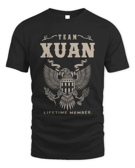 XUAN TP06-K82 – Personalized Classic Style Apparel “Team NAME Lifetime Member” - Unisex Standard T-Shirt - Black