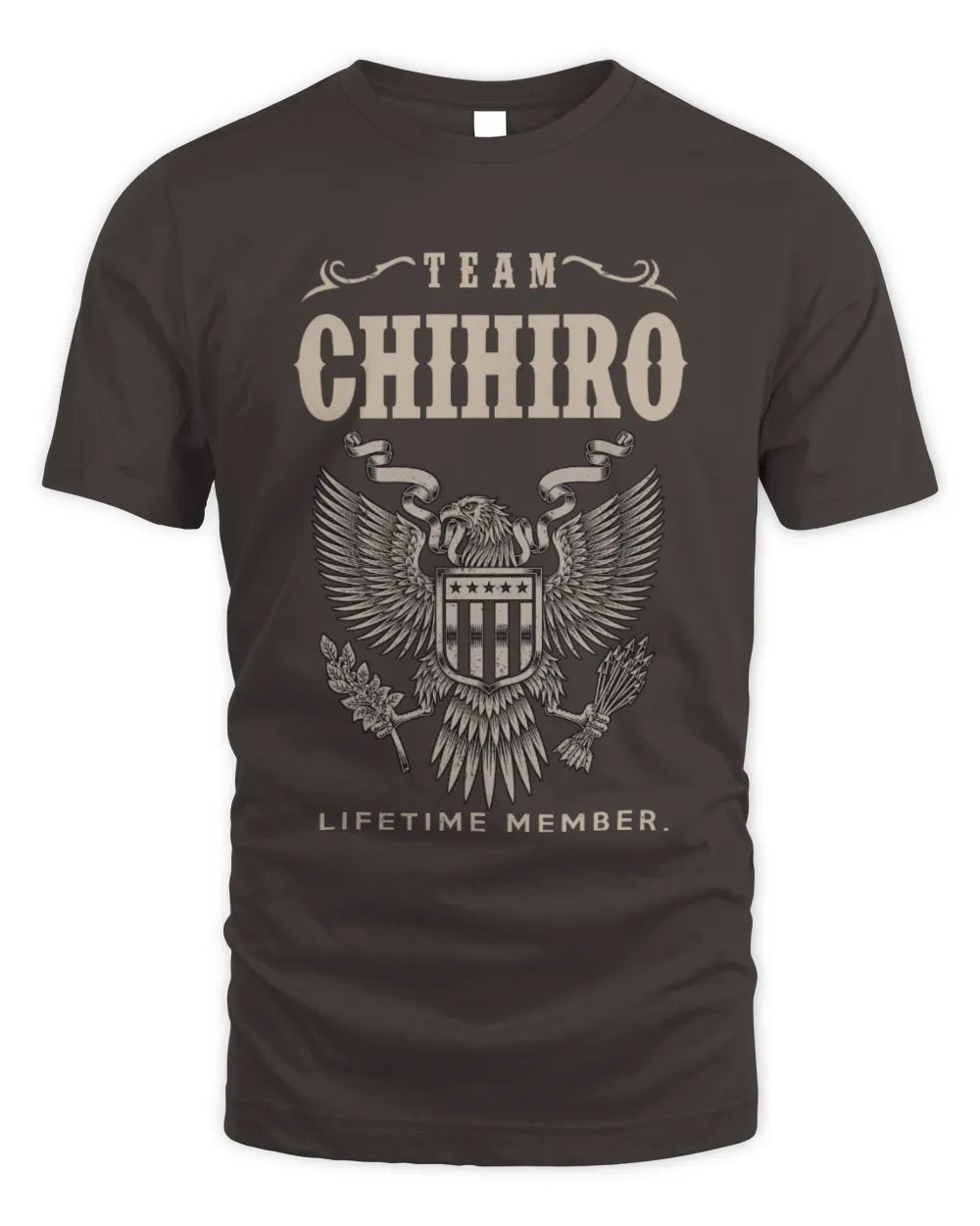 CHIHIRO TP06-K82 – Personalized Classic Style Apparel “Team NAME Lifetime Member” - Unisex Standard T-Shirt - Dark Chocolate