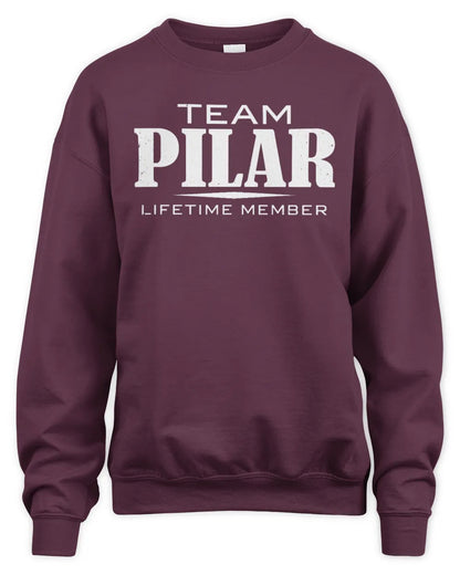 PILAR BL62-K4-128 - Personalized “Team NAME Lifetime Member” - Unisex Sweatshirt - Maroon