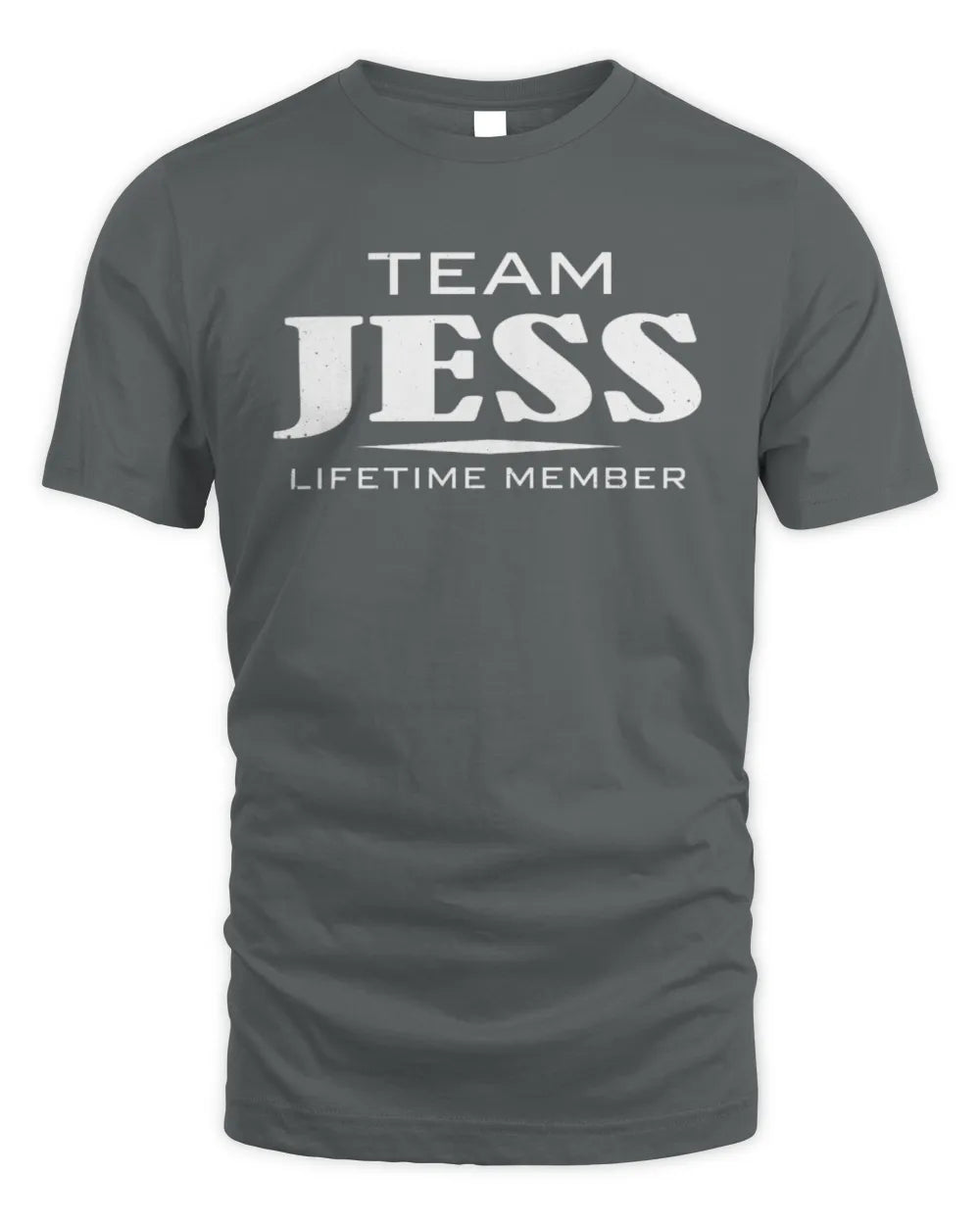 JESS BL62-K4-128 - Personalized “Team NAME Lifetime Member” - Unisex Standard T-Shirt - Charcoal