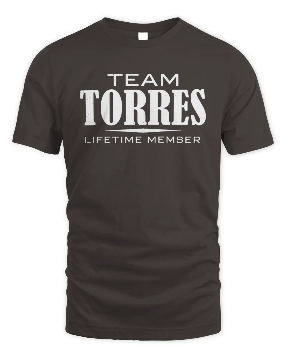TORRES BL62-K4-128 - Personalized “Team NAME Lifetime Member” - Unisex Standard T-Shirt - Dark Chocolate