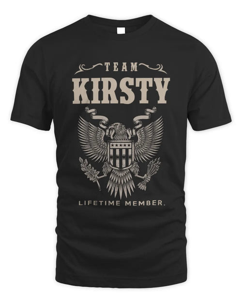 KIRSTY TP06-K82 – Personalized Classic Style Apparel “Team NAME Lifetime Member” - Unisex Standard T-Shirt - Black