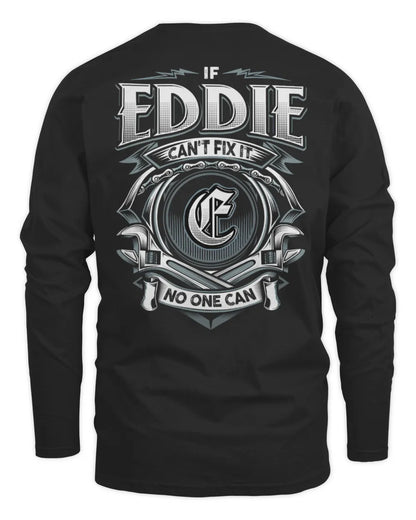 EDDIE AP81-K4-626 - Personalized Ahmed Quote Apparel “If Ahmed Can't Fix It, No One Can” - Men's Long Sleeved T-Shirt - Black