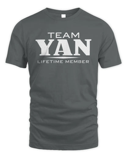 YAN BL62-K4-128 - Personalized “Team NAME Lifetime Member” - Unisex Standard T-Shirt - Charcoal