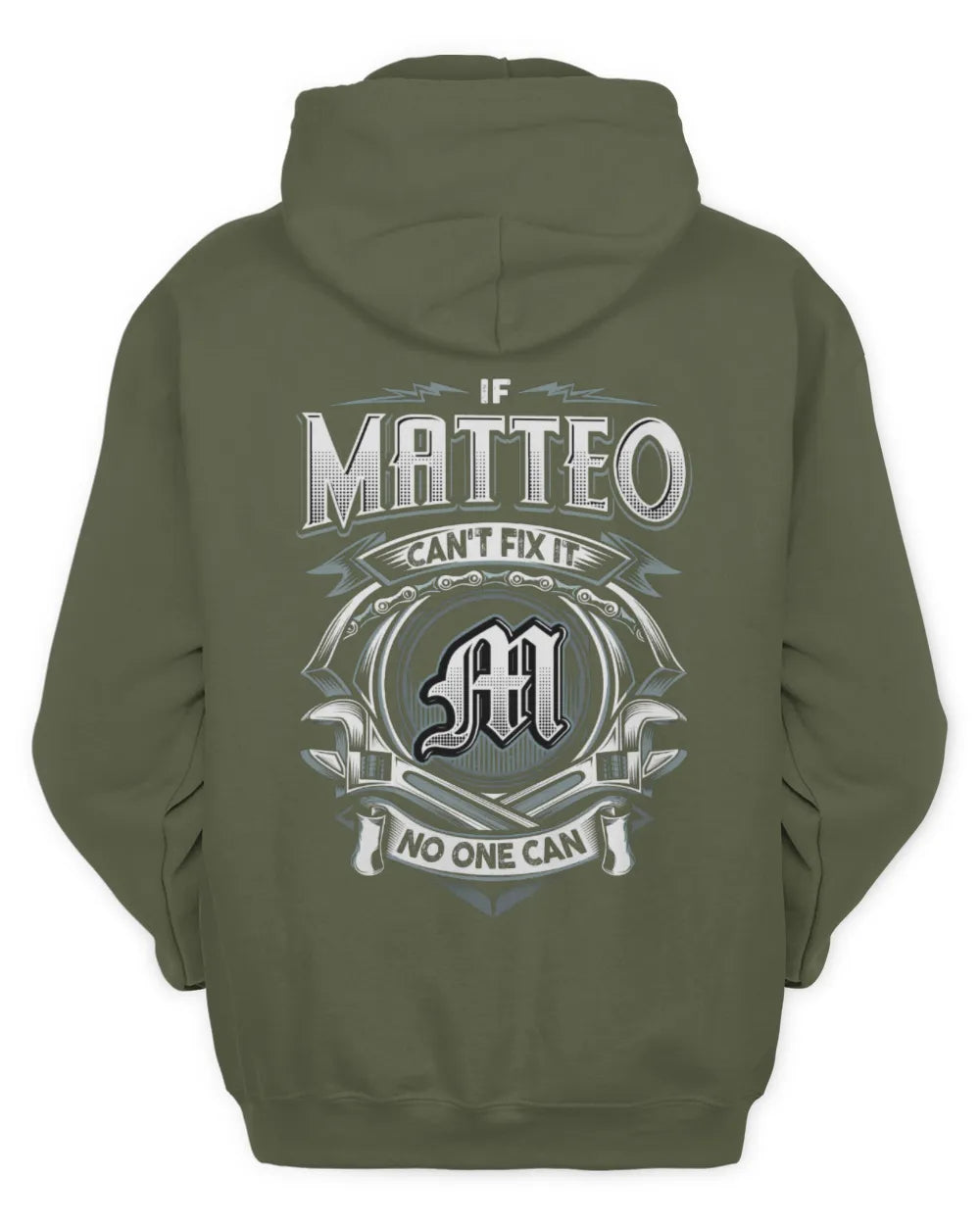 MATTEO AP81-K4-626 - Personalized Ahmed Quote Apparel “If Ahmed Can't Fix It, No One Can” - Unisex Hoodie - Military Green