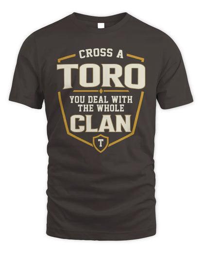 TORO NT1-K008 Cross A/An NAME, You Deal With the Whole Clan | Personalized Vintage T-Shirt - Unisex Standard T-Shirt - Dark Chocolate