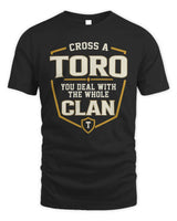 TORO NT1-K008 Cross A/An NAME, You Deal With the Whole Clan | Personalized Vintage T-Shirt - Unisex Standard T-Shirt - Black