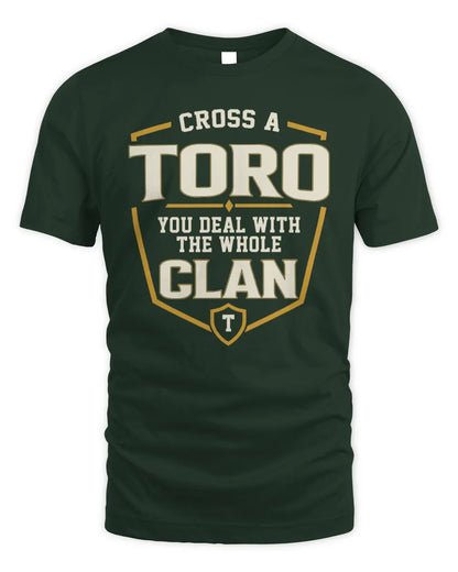 TORO NT1-K008 Cross A/An NAME, You Deal With the Whole Clan | Personalized Vintage T-Shirt - Unisex Standard T-Shirt - Forest Green