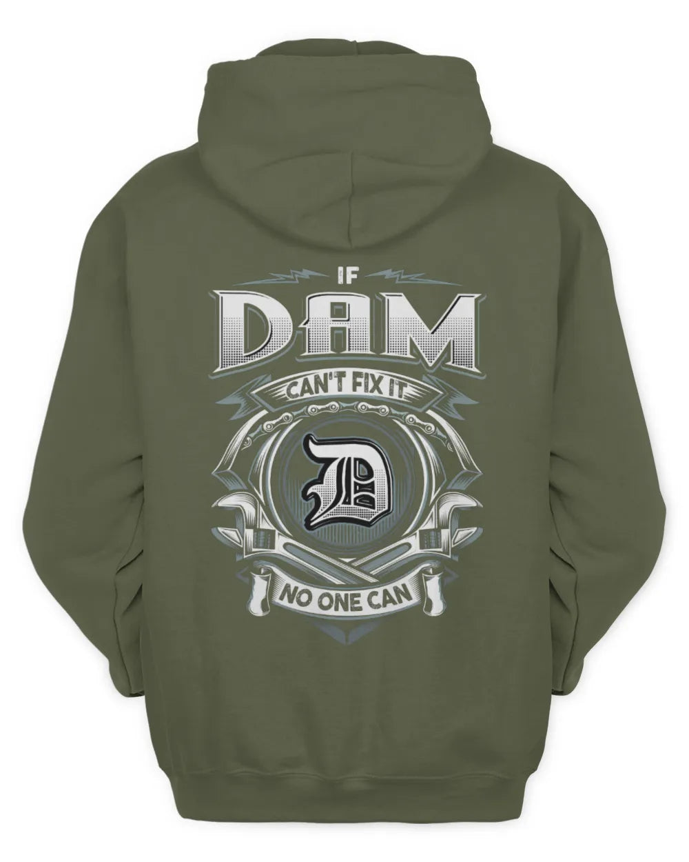 DAM AP81-K4-626 - Personalized Ahmed Quote Apparel “If Ahmed Can't Fix It, No One Can” - Unisex Hoodie - Military Green