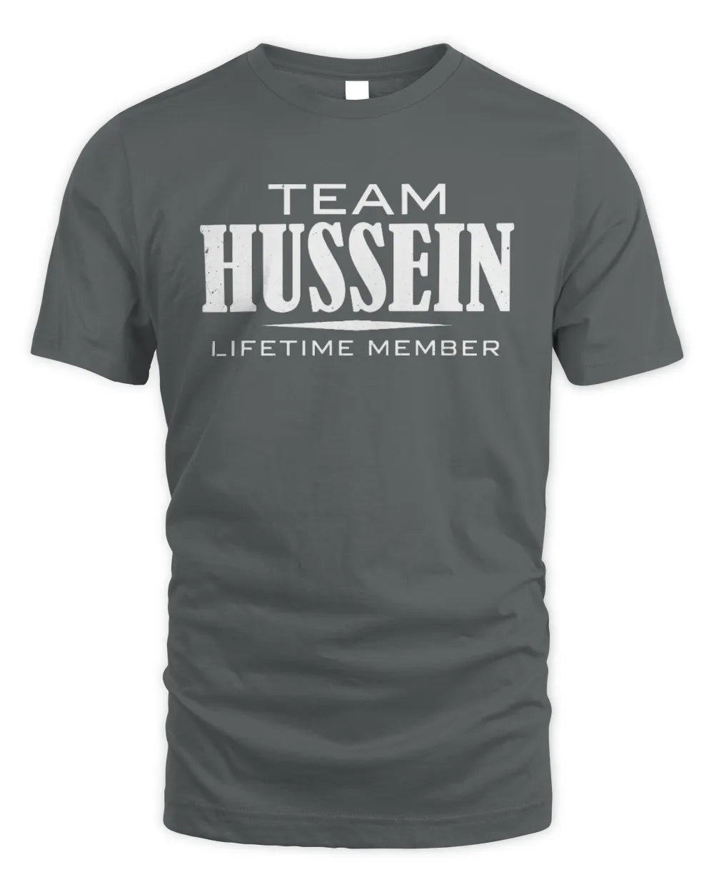 HUSSEIN BL62-K4-128 - Personalized “Team NAME Lifetime Member” - Unisex Standard T-Shirt - Charcoal