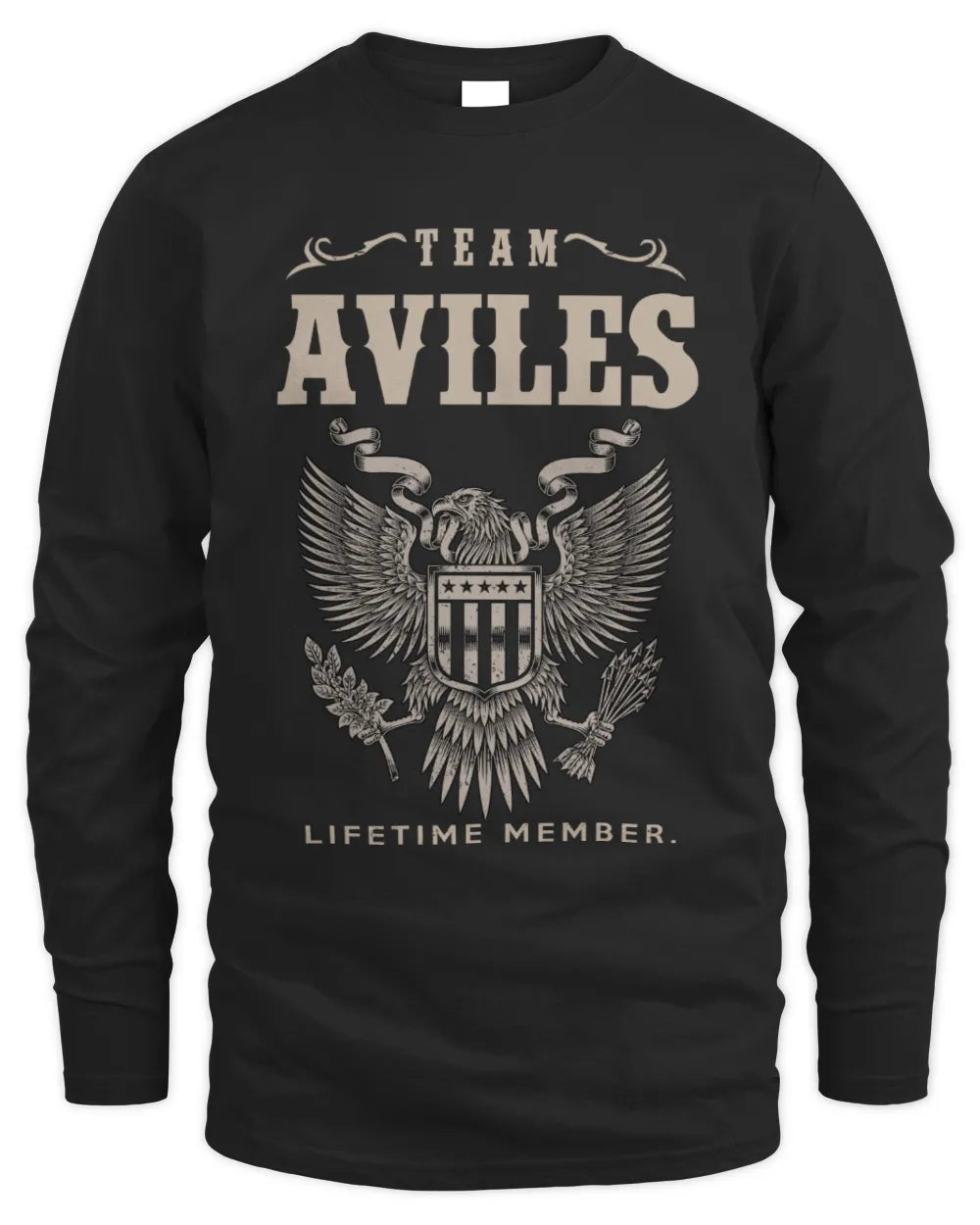 AVILES TP06-K82 – Personalized Classic Style Apparel “Team NAME Lifetime Member” - Men's Long Sleeved T-Shirt - Black
