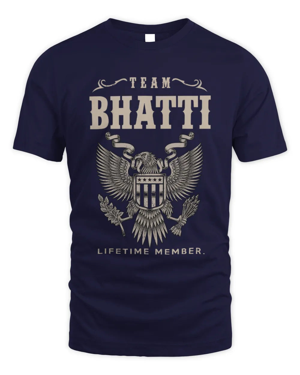 BHATTI TP06-K82 – Personalized Classic Style Apparel “Team NAME Lifetime Member” - Unisex Standard T-Shirt - Navy