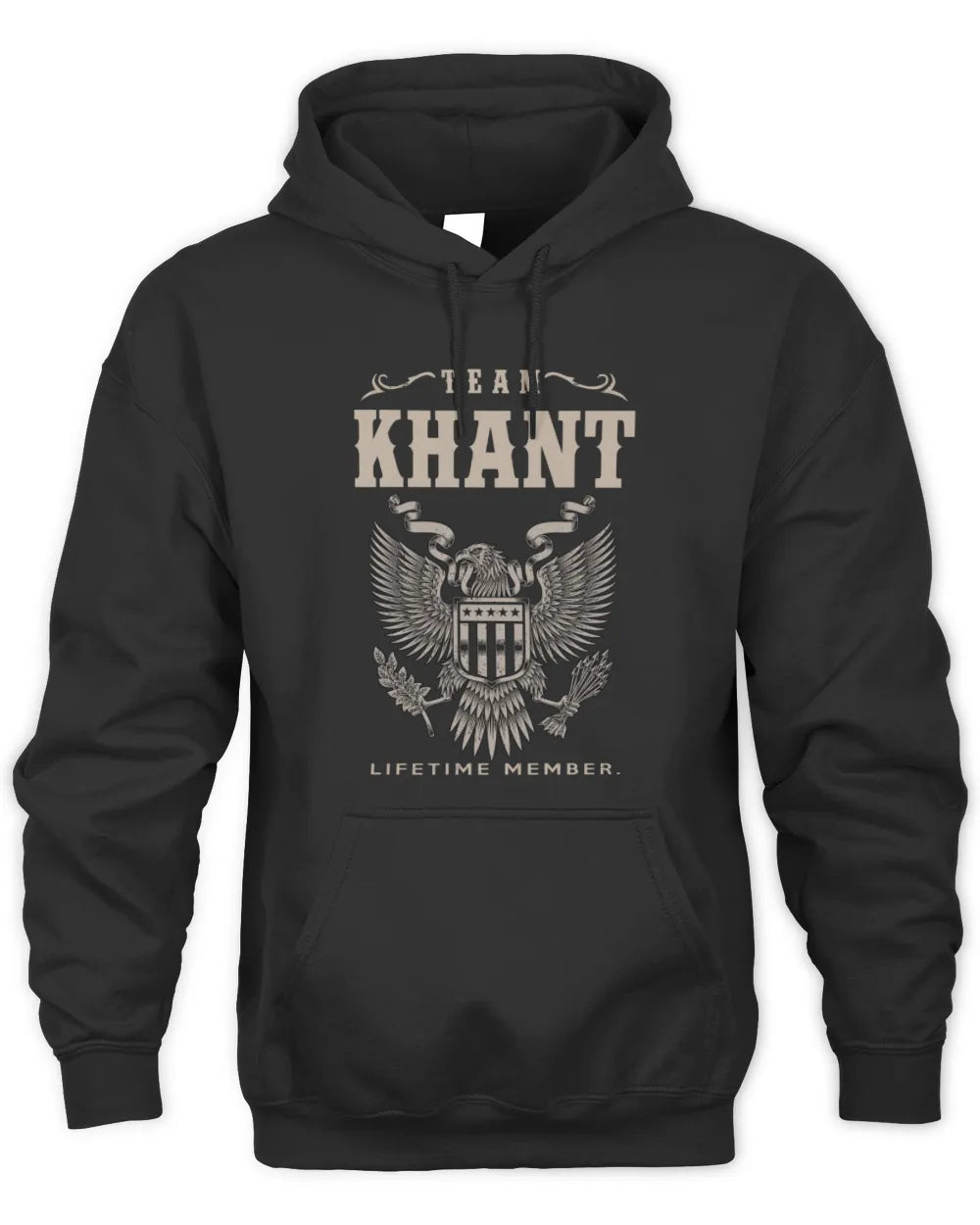 KHANT TP06-K82 – Personalized Classic Style Apparel “Team NAME Lifetime Member” - Unisex Hoodie - Black