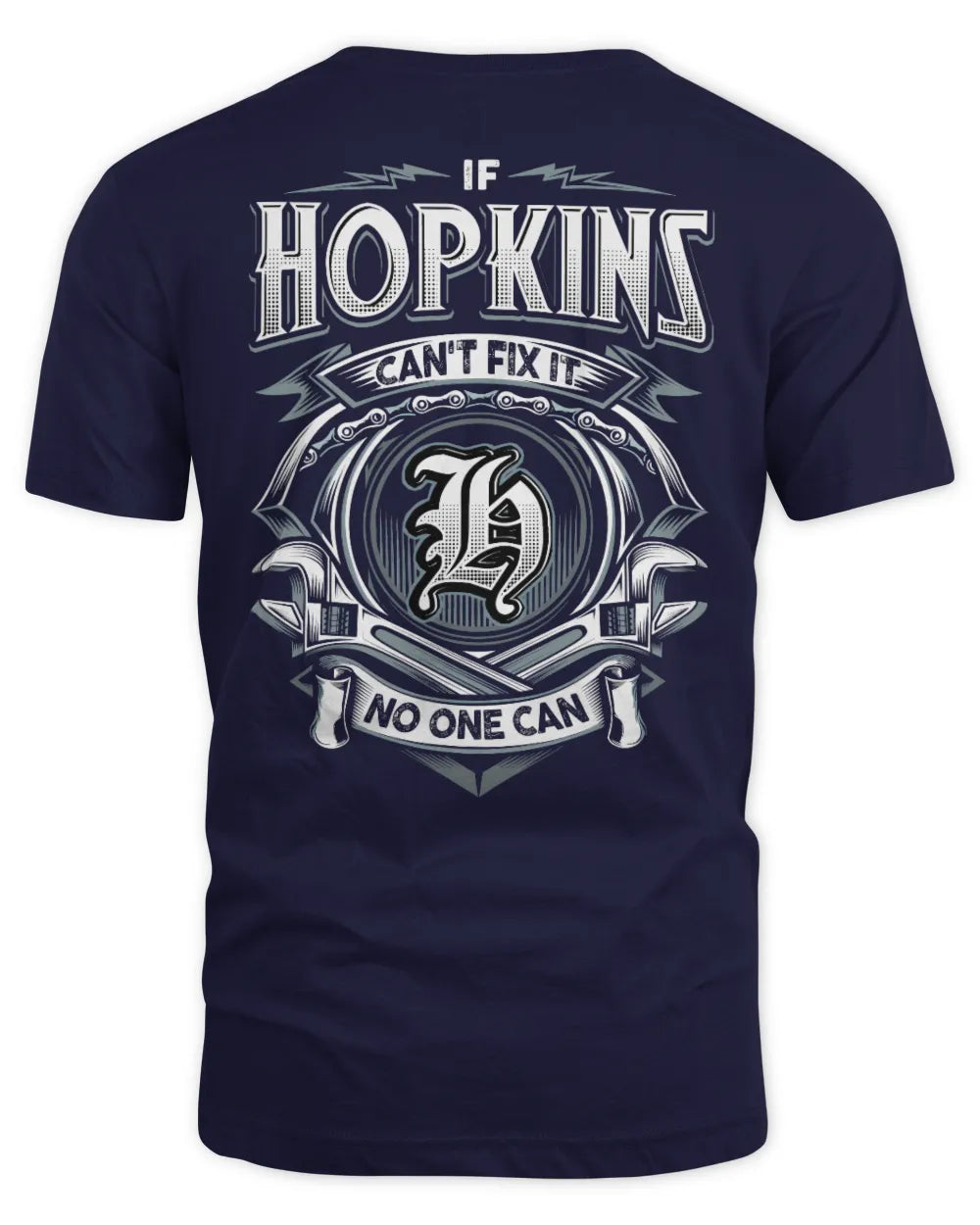 HOPKINS AP81-K4-626 - Personalized Ahmed Quote Apparel “If Ahmed Can't Fix It, No One Can” - Unisex Standard T-Shirt - Navy
