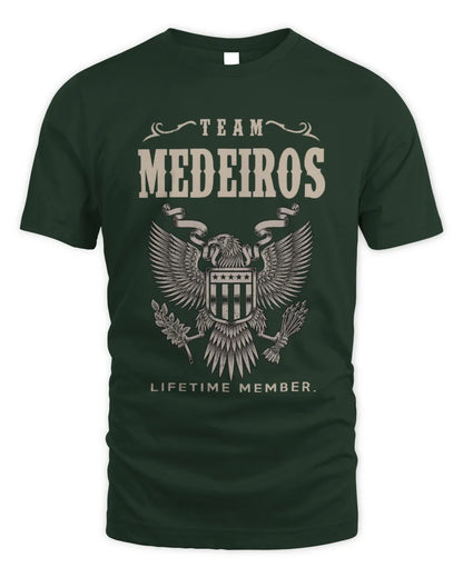 MEDEIROS TP06-K82 – Personalized Classic Style Apparel “Team NAME Lifetime Member” - Unisex Standard T-Shirt - Forest Green