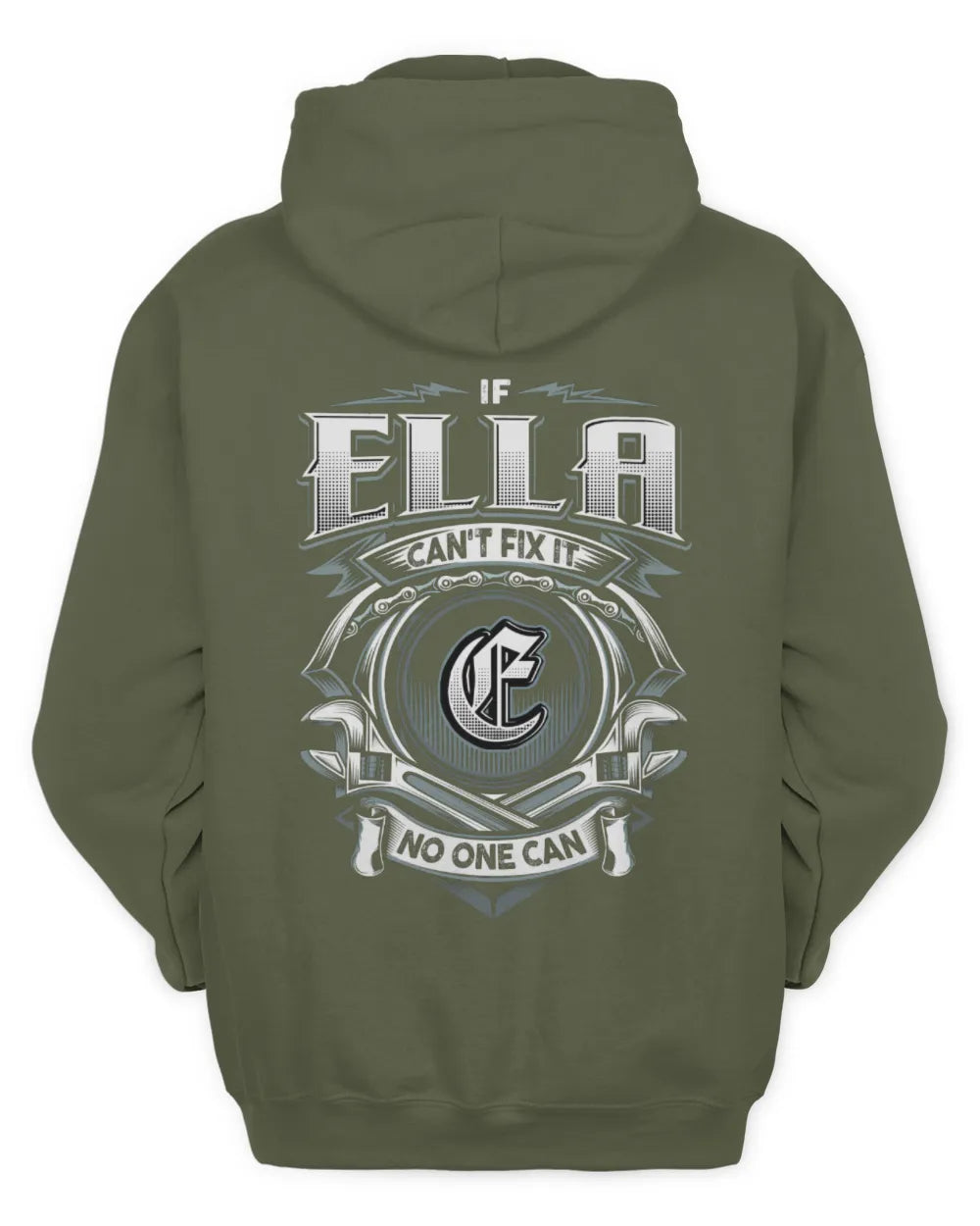 ELLA AP81-K4-626 - Personalized Ahmed Quote Apparel “If Ahmed Can't Fix It, No One Can” - Unisex Hoodie - Military Green