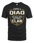 QIAO NT1-K008 Cross A/An NAME, You Deal With the Whole Clan | Personalized Vintage T-Shirt - Unisex Standard T-Shirt - Black