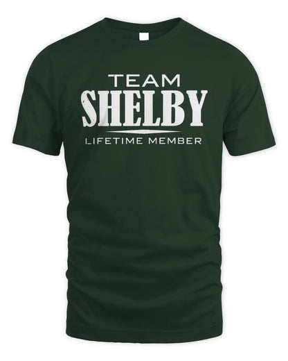 SHELBY BL62-K4-128 - Personalized “Team NAME Lifetime Member” - Unisex Standard T-Shirt - Forest Green