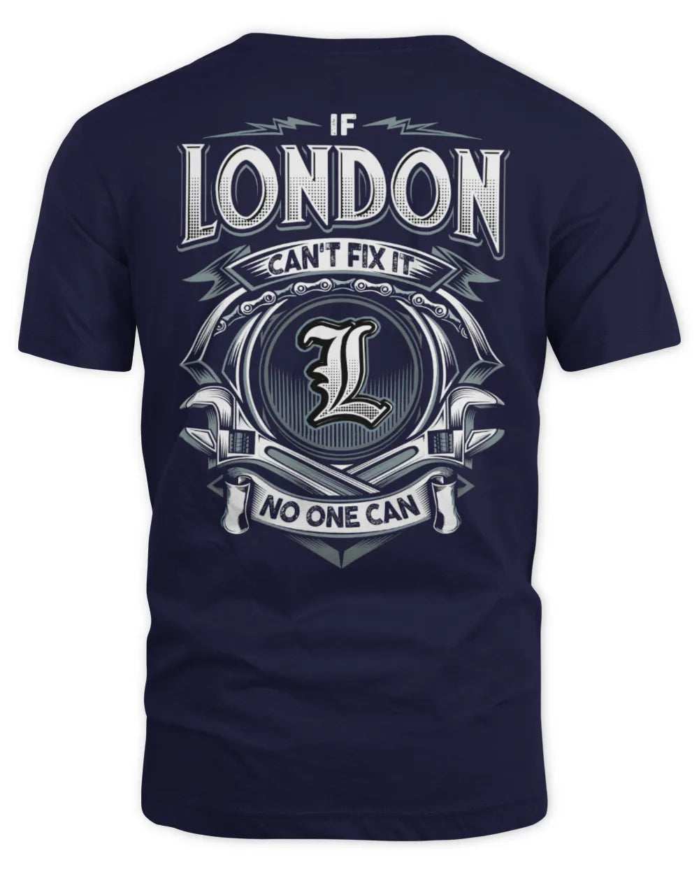 LONDON AP81-K4-626 - Personalized Ahmed Quote Apparel “If Ahmed Can't Fix It, No One Can” - Unisex Standard T-Shirt - Navy