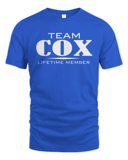 COX BL62-K4-128 - Personalized “Team NAME Lifetime Member” - Unisex Standard T-Shirt - Royal