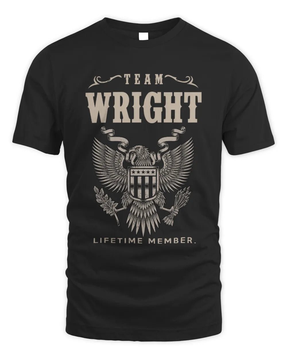 WRIGHT TP06-K82 – Personalized Classic Style Apparel “Team NAME Lifetime Member” - Unisex Standard T-Shirt - Black