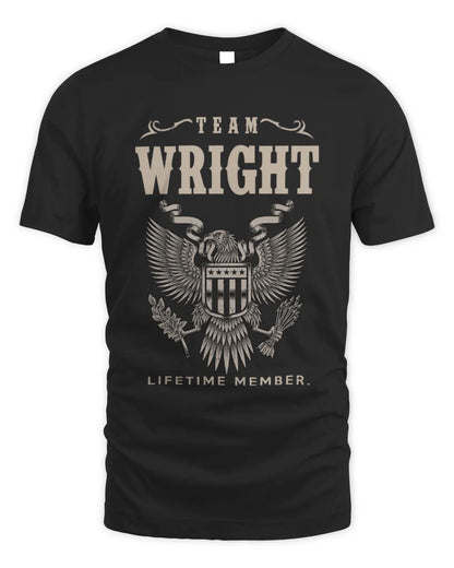 WRIGHT TP06-K82 – Personalized Classic Style Apparel “Team NAME Lifetime Member” - Unisex Standard T-Shirt - Black
