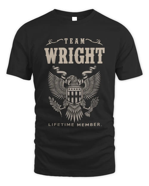 WRIGHT TP06-K82 – Personalized Classic Style Apparel “Team NAME Lifetime Member” - Unisex Standard T-Shirt - Black