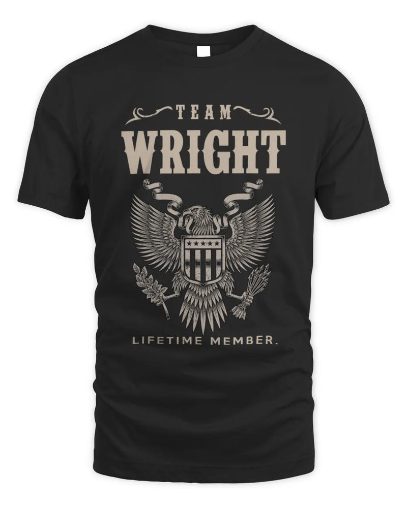 WRIGHT TP06-K82 – Personalized Classic Style Apparel “Team NAME Lifetime Member” - Unisex Standard T-Shirt - Black