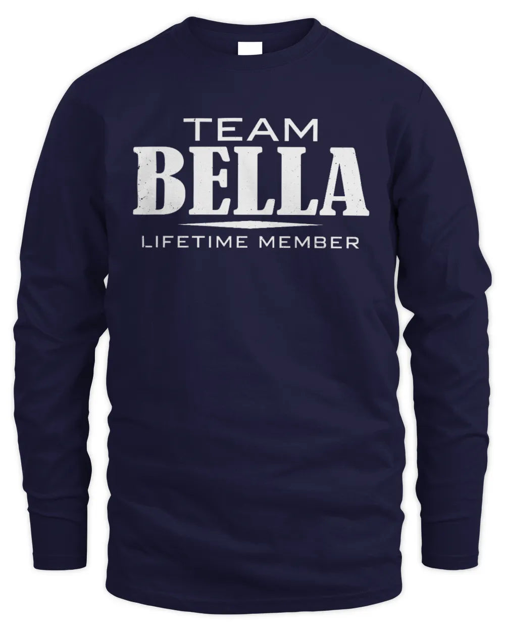 BELLA BL62-K4-128 - Personalized “Team NAME Lifetime Member” - Men's Long Sleeved T-Shirt - Navy