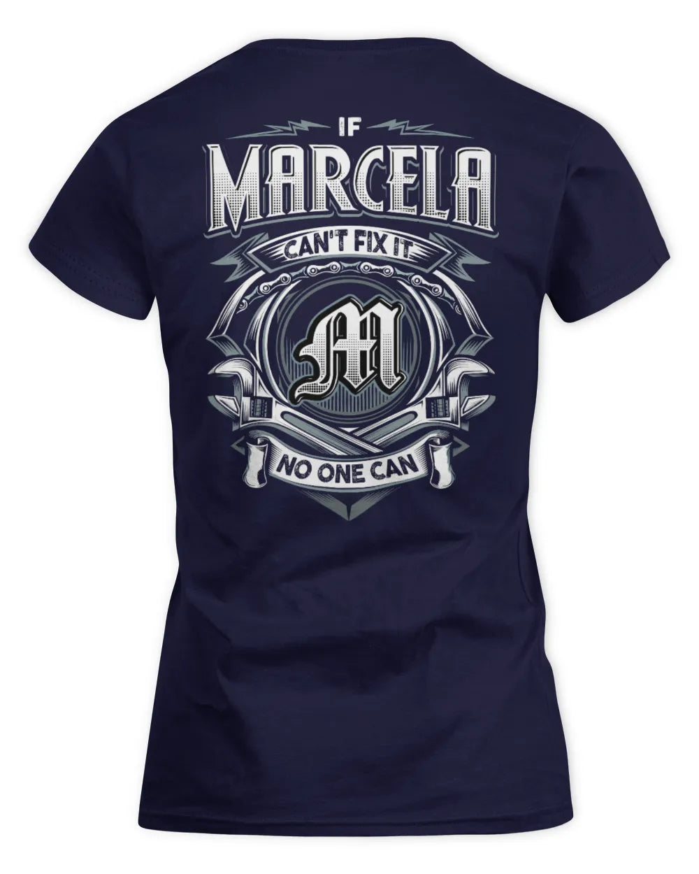 MARCELA AP81-K4-626 - Personalized Ahmed Quote Apparel “If Ahmed Can't Fix It, No One Can” - Women's Standard T-Shirt - Navy