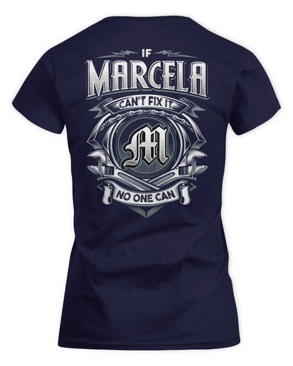 MARCELA AP81-K4-626 - Personalized Ahmed Quote Apparel “If Ahmed Can't Fix It, No One Can” - Women's Standard T-Shirt - Navy