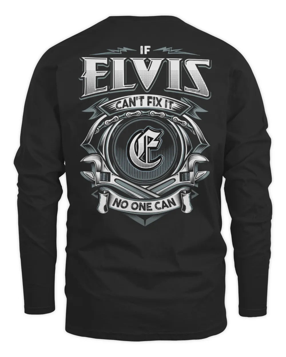 ELVIS AP81-K4-626 - Personalized Ahmed Quote Apparel “If Ahmed Can't Fix It, No One Can” - Men's Long Sleeved T-Shirt - Black