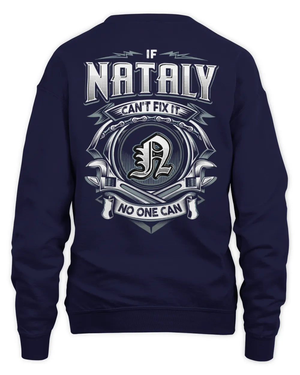 NATALY AP81-K4-626 - Personalized Ahmed Quote Apparel “If Ahmed Can't Fix It, No One Can” - Unisex Sweatshirt - Navy