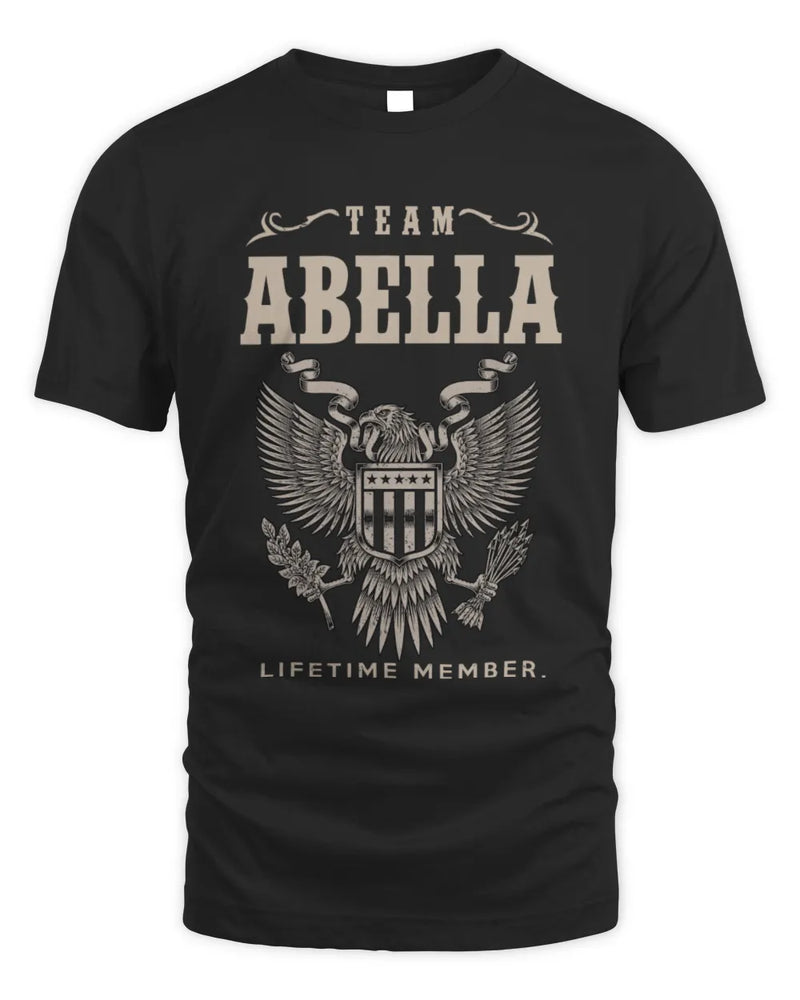ABELLA TP06-K82 – Personalized Classic Style Apparel “Team NAME Lifetime Member” - Unisex Standard T-Shirt - Black