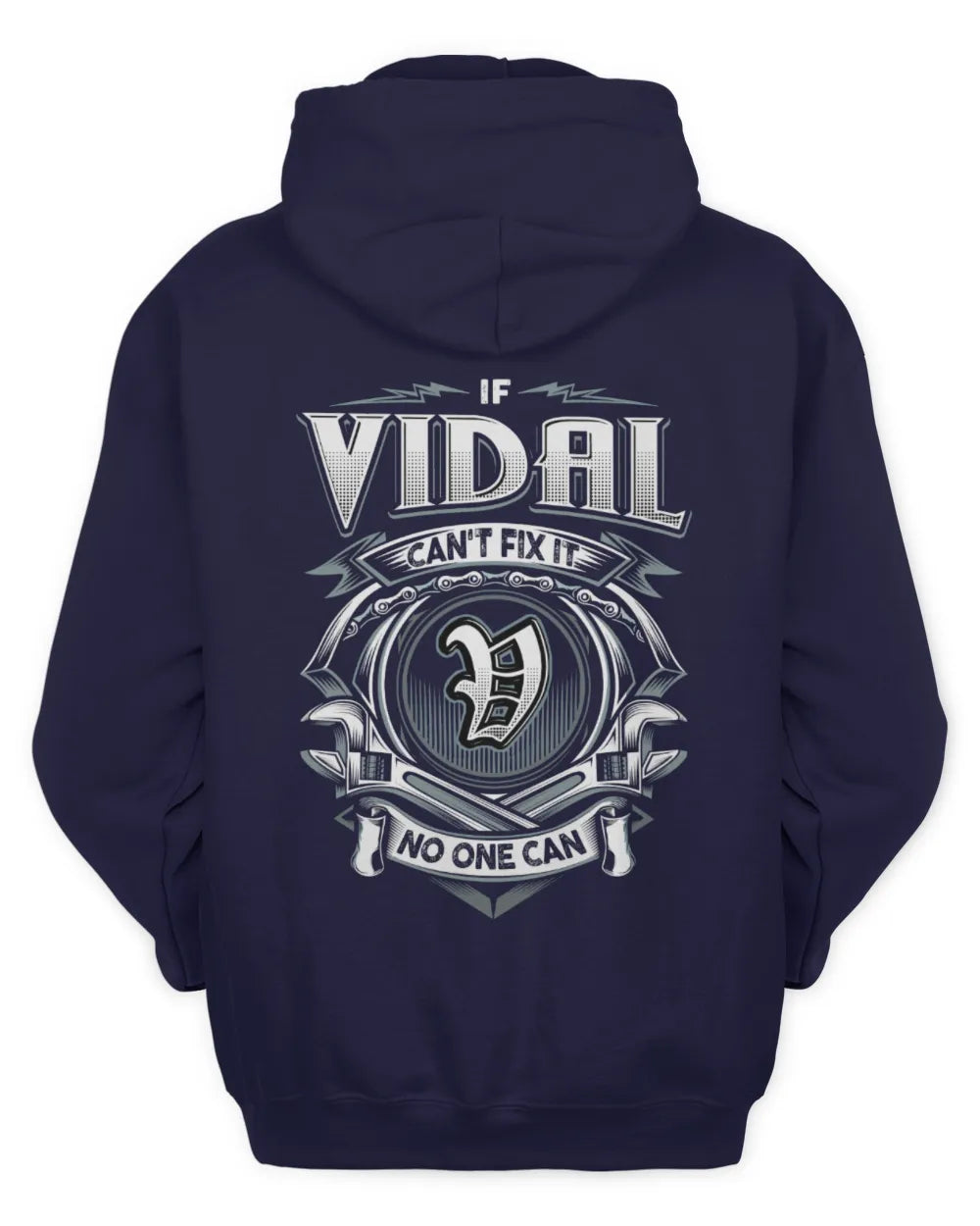VIDAL AP81-K4-626 - Personalized Ahmed Quote Apparel “If Ahmed Can't Fix It, No One Can” - Unisex Hoodie - Navy