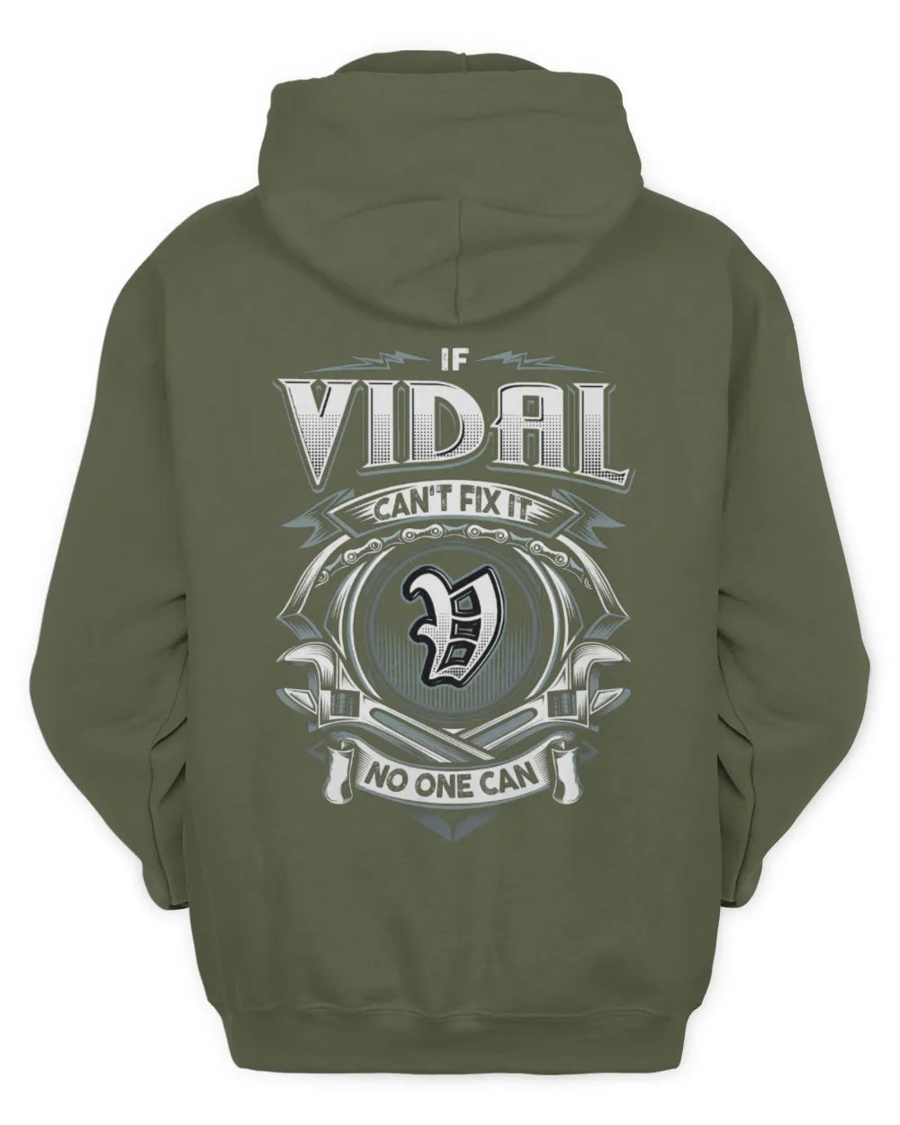 VIDAL AP81-K4-626 - Personalized Ahmed Quote Apparel “If Ahmed Can't Fix It, No One Can” - Unisex Hoodie - Military Green