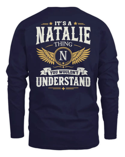 NATALIE KT06-M008 It’s a [NAME] Thing – You Wouldn’t Understand | Personalized Vintage T-Shirt - Men's Long Sleeved T-Shirt - Navy