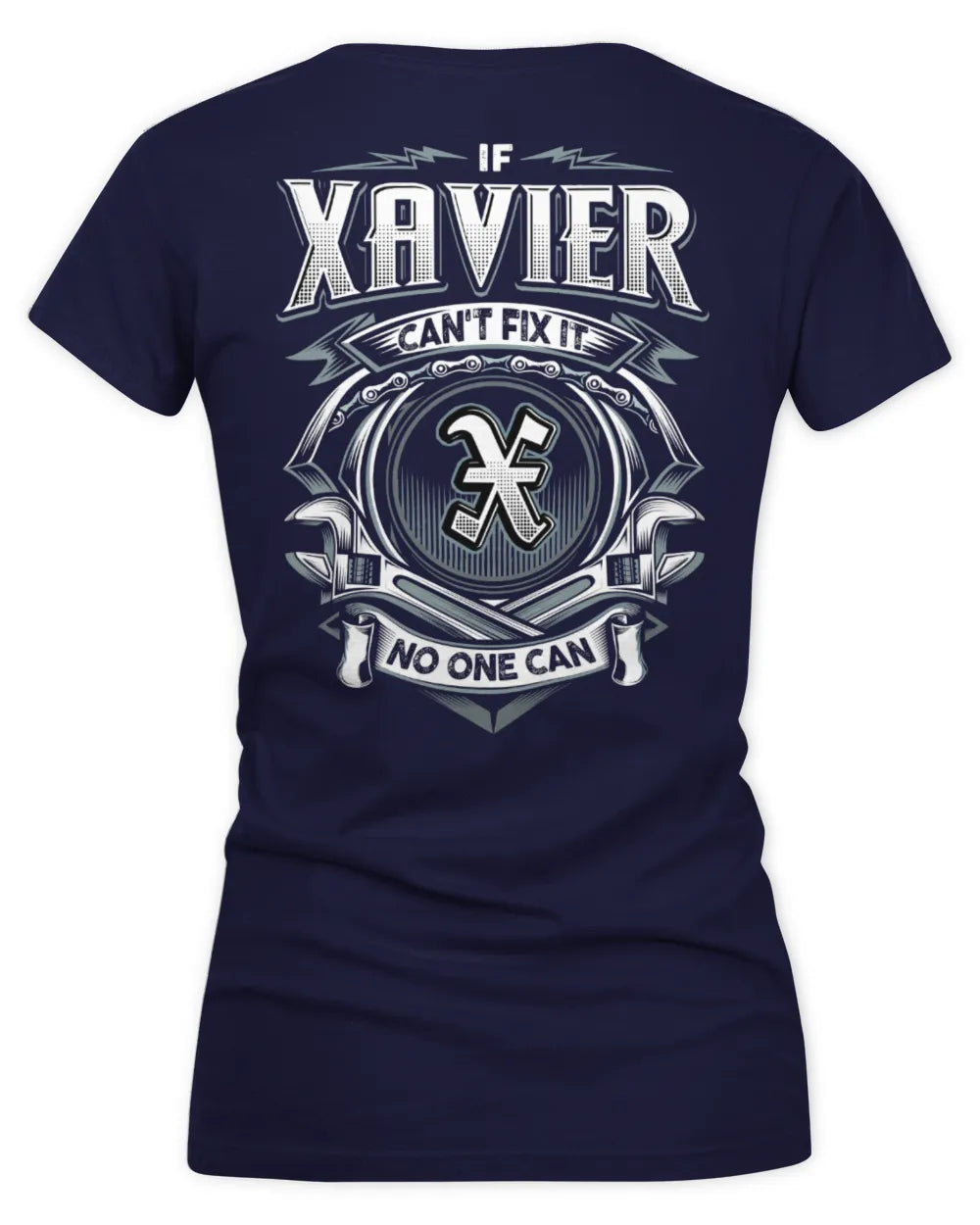 XAVIER AP81-K4-626 - Personalized Ahmed Quote Apparel “If Ahmed Can't Fix It, No One Can” - Women's V-Neck T-Shirt - Navy