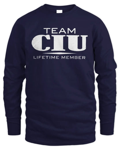 CIU BL62-K4-128 - Personalized “Team NAME Lifetime Member” - Men's Long Sleeved T-Shirt - Navy